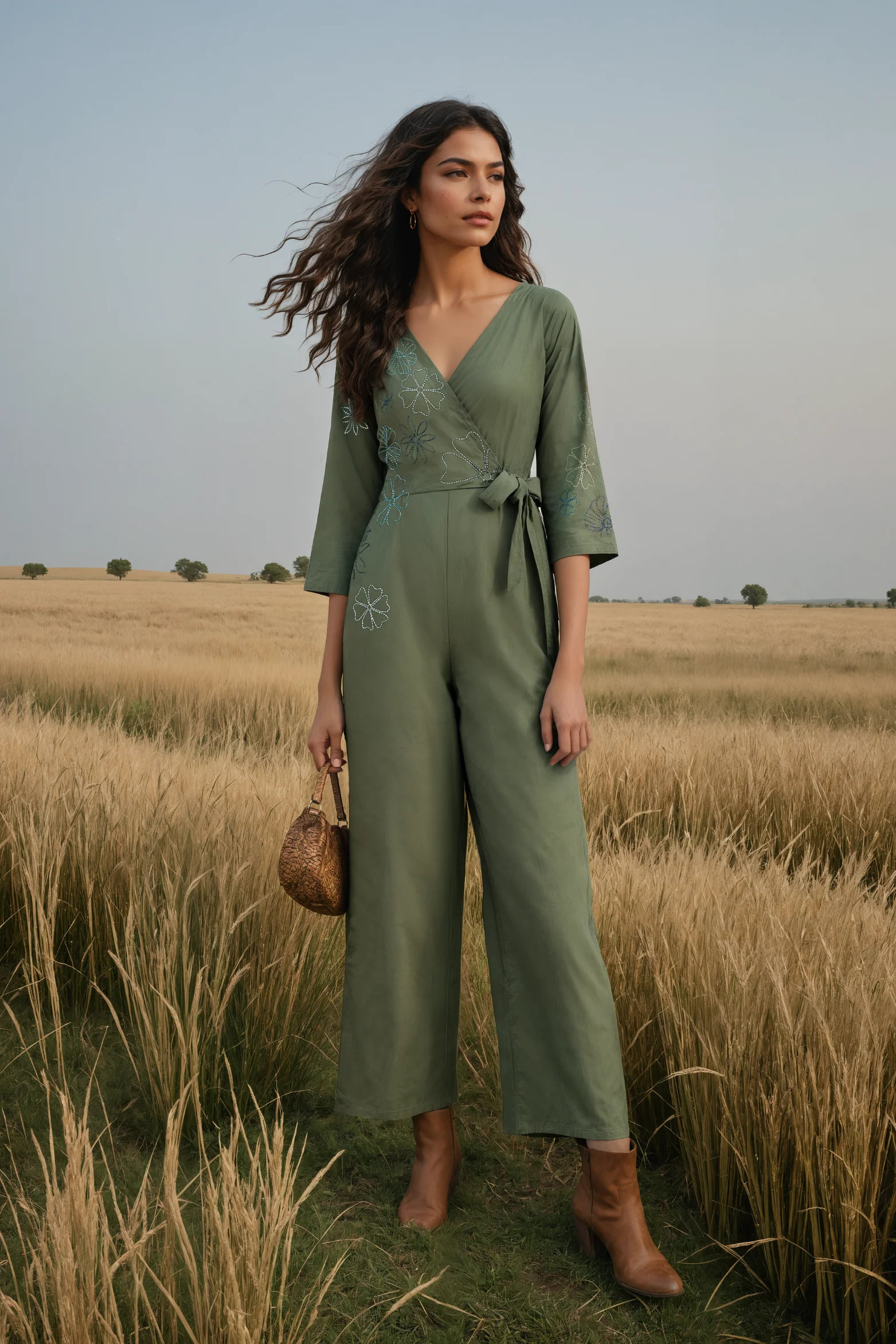 Okhai 'Forest Magic' Pure Cotton Hand Embroidered Jumpsuit | Rescue