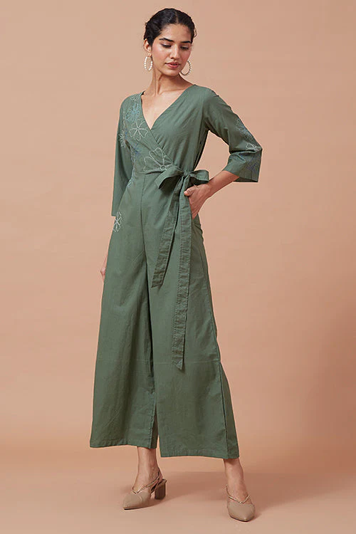 Okhai 'Forest Magic' Pure Cotton Hand Embroidered Jumpsuit | Rescue - Image 5