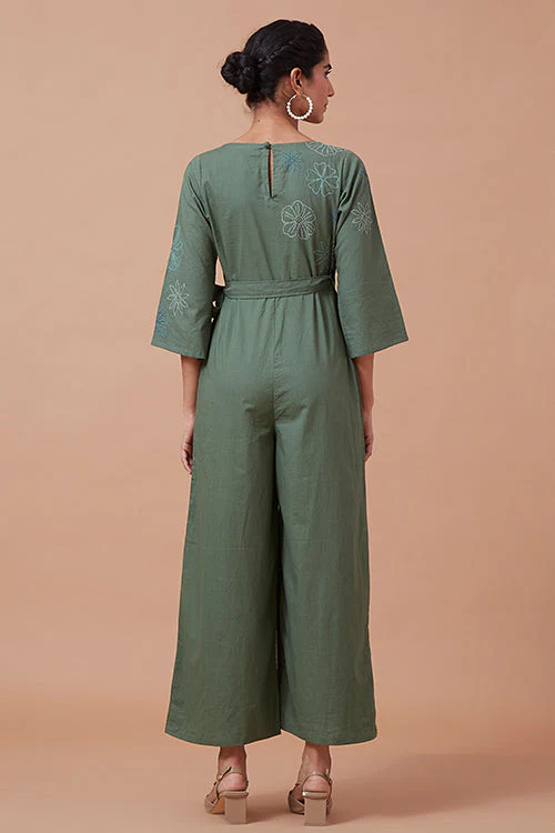 Okhai 'Forest Magic' Pure Cotton Hand Embroidered Jumpsuit | Rescue - Image 7