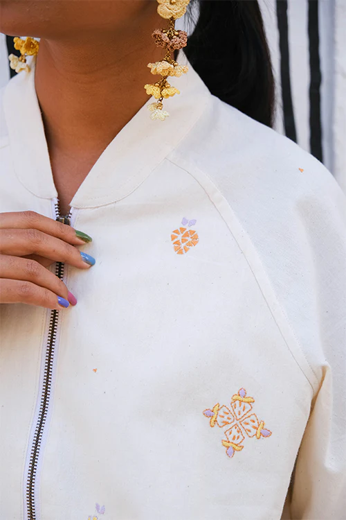 Okhai "Fruit punch" Suf Embroidered Pure Cotton Bomber Jacket - Image 2