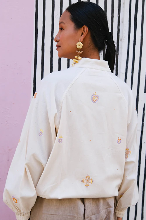 Okhai "Fruit punch" Suf Embroidered Pure Cotton Bomber Jacket - Image 6