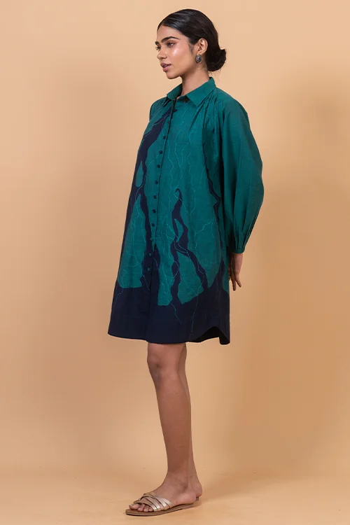 Okhai "Ganges" Hand Applique and Embroidery work Pure Cotton Free Size Dress - Image 3