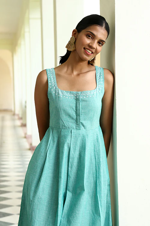 Okhai "Gemma" Hand-Embroidered Pure Cotton Sleeveless Dress - Image 5