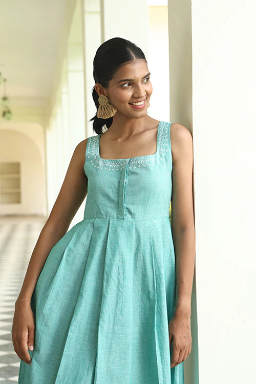 Okhai "Gemma" Hand-Embroidered Pure Cotton Sleeveless Dress - Image 6