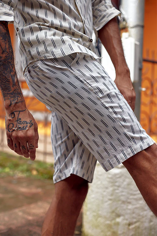 Okhai 'Genuine' Pure Cotton Ikat Shorts (Inseam 10") - Image 3