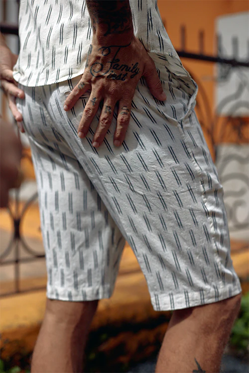Okhai 'Genuine' Pure Cotton Ikat Shorts (Inseam 10") - Image 5