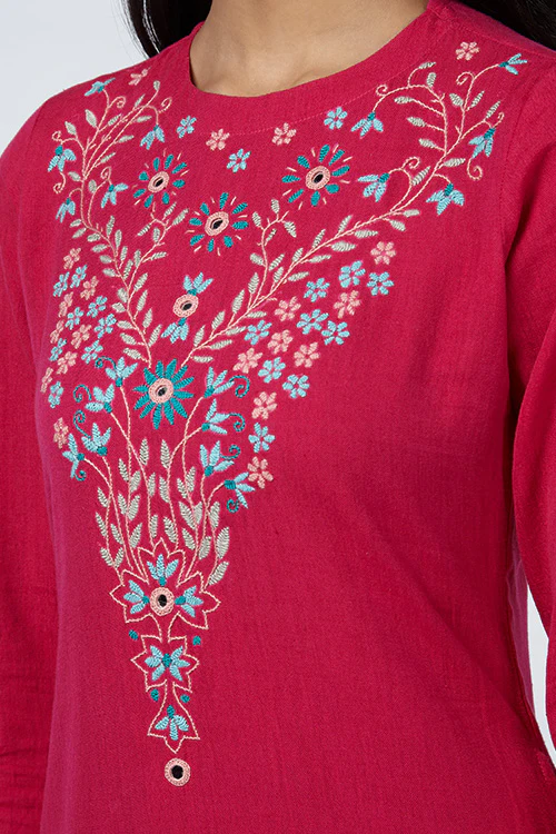 Okhai 'Gulmarg' Embroidered Cotton Handloom Dress - Image 2