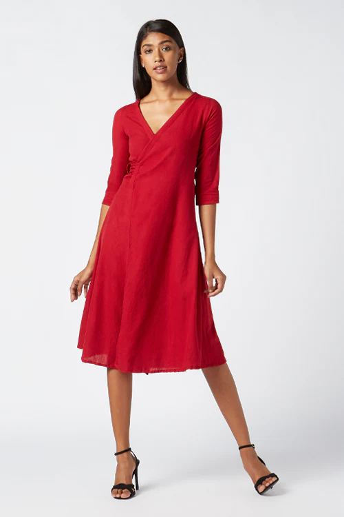 Okhai 'Heart' Cotton Handloom Wrap Dress