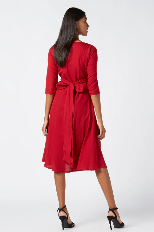 Okhai 'Heart' Cotton Handloom Wrap Dress - Image 4