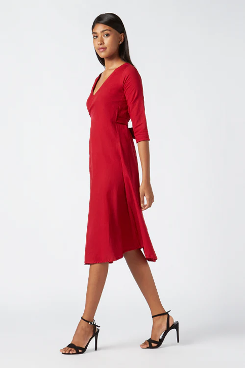 Okhai 'Heart' Cotton Handloom Wrap Dress - Image 5