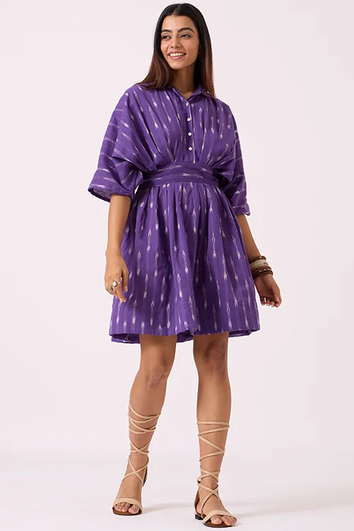Okhai "Heather" Pure Cotton Ikat Short Dress - Image 2