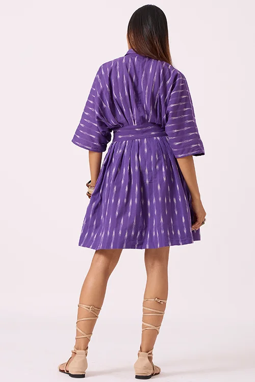 Okhai "Heather" Pure Cotton Ikat Short Dress - Image 3