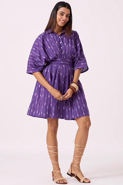 Okhai "Heather" Pure Cotton Ikat Short Dress - Image 6