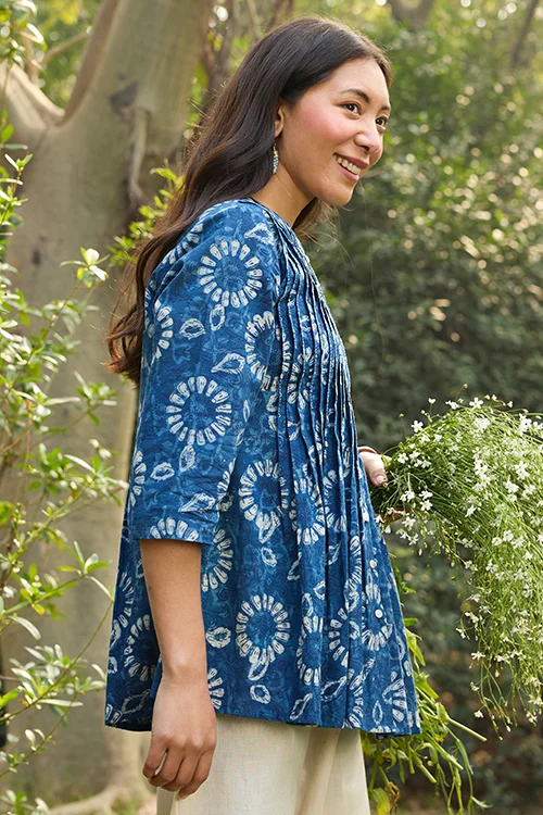 Okhai “Indika” Hand-Embroidered and Hand-Block Printed Pure Cotton Top - Image 3