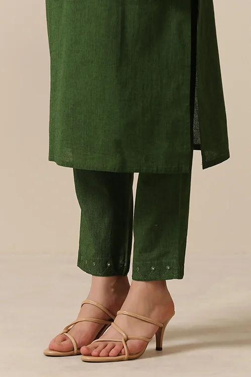 Okhai 'Kites' Pure Cotton Applique Work Hand Embroidered Mirror Work Kurta Pant Set - Image 6