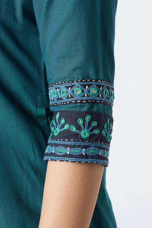 Okhai 'Laasya' Pure Cotton Embroidered Kurta-Pant Set - Image 2