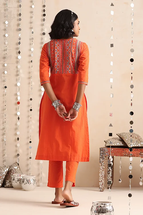 Okhai "Mehran" Hand-Embroidered Pure Cotton Kurta Pant Set - Image 5