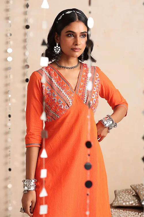 Okhai "Mehran" Hand-Embroidered Pure Cotton Kurta Pant Set - Image 6