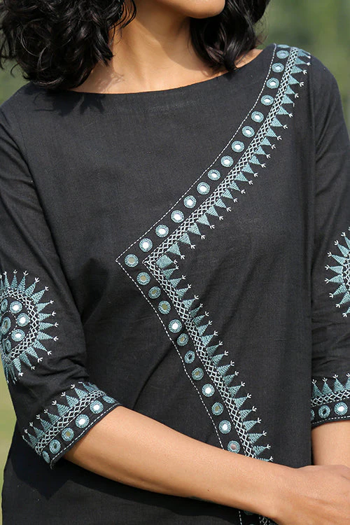 Okhai 'Moon Glory' Hand Embroidered Mirror Work Kurta | Rescue - Image 6