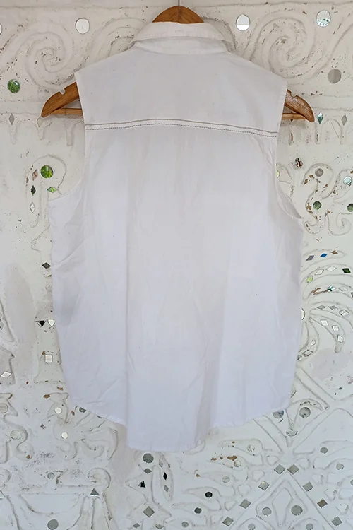 Okhai 'Morning Snow' Hand Embroidery Work Shirt| Rescue - Image 3