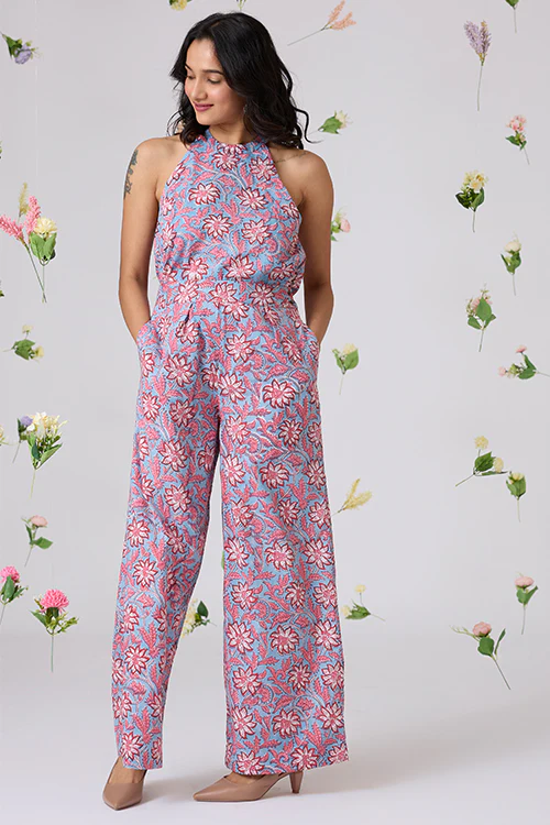 Okhai "Nimble" Handblock Printed Pure Cotton High-Waisted Pants - Image 2
