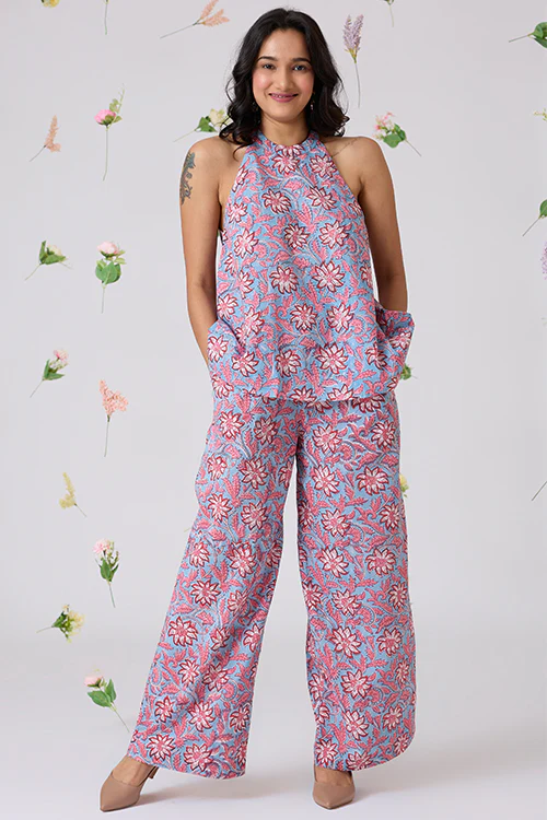 Okhai "Nimble" Handblock Printed Pure Cotton High-Waisted Pants - Image 8