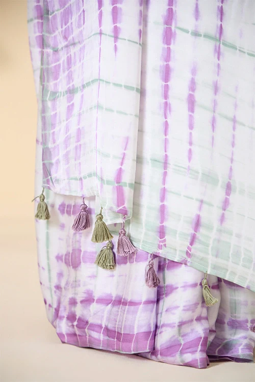 Okhai "Orchid Love" Tie-and-Dye Modal Silk Saree with Blouse Piece - Image 5