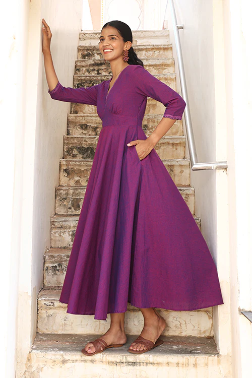 Okhai "Palatial" Hand-Embroidered Beadwork Pure Cotton Flared Dress - Image 5