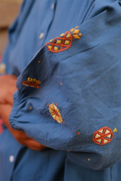 Okhai "Pineapple punch" Suf Embroidered Hand-woven Cotton Antifit Top - Image 2