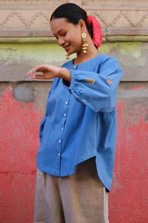 Okhai "Pineapple punch" Suf Embroidered Hand-woven Cotton Antifit Top - Image 4