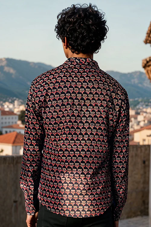 Okhai "Pioneer" Handblock Printed Pure Cotton Full-Sleeved Shirt - Image 2
