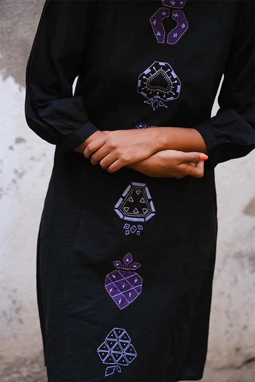 Okhai "Pomeline" Hand Embroidery and Applique Work Pure Cotton Dress - Image 5