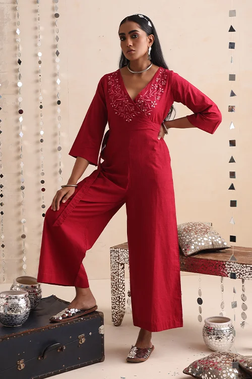 Okhai "Pratibimb" Hand-Embroidered Pure Cotton Jumpsuit - Image 2