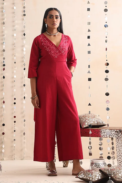 Okhai "Pratibimb" Hand-Embroidered Pure Cotton Jumpsuit - Image 7