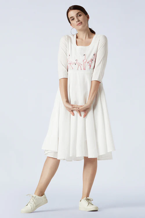 Okhai 'Pulicat' Cotton Cambric Hand Embroidered Dress - Image 3