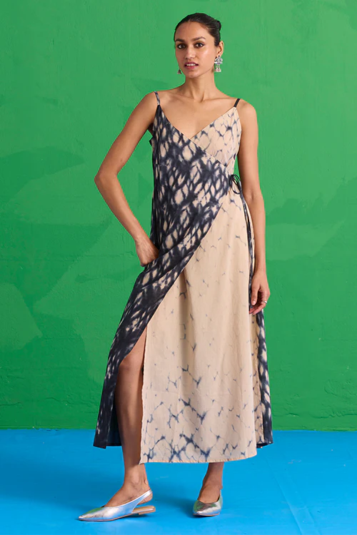 Okhai "Quartzite" Tie-Dye Pure Cotton Wrap Dress - Image 14