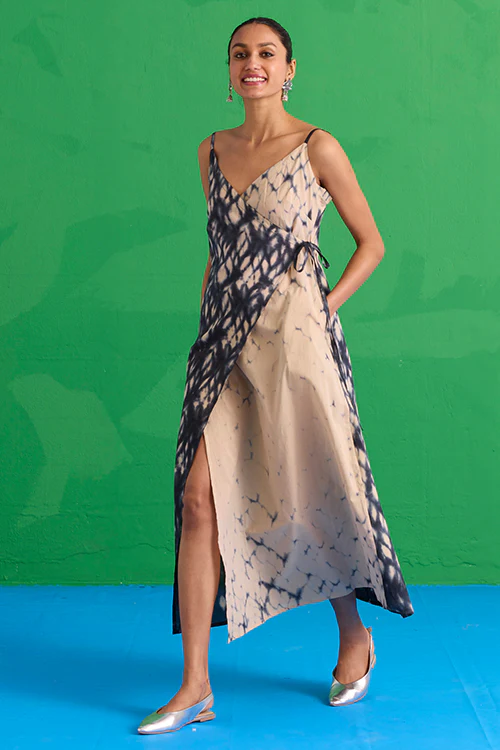 Okhai "Quartzite" Tie-Dye Pure Cotton Wrap Dress - Image 15