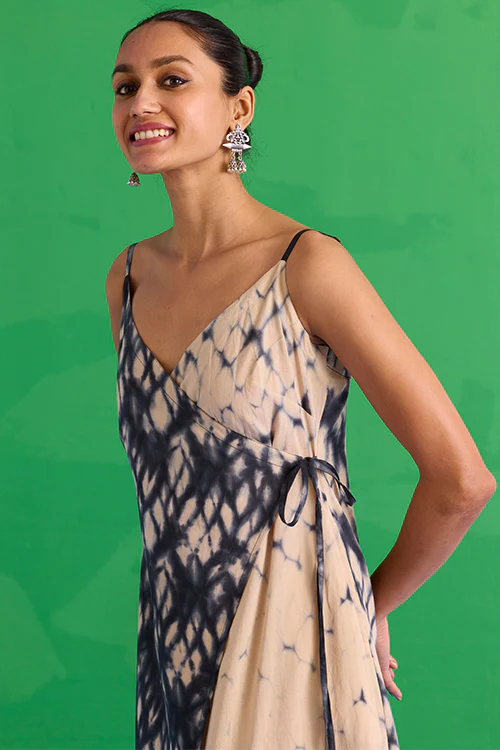 Okhai "Quartzite" Tie-Dye Pure Cotton Wrap Dress - Image 2