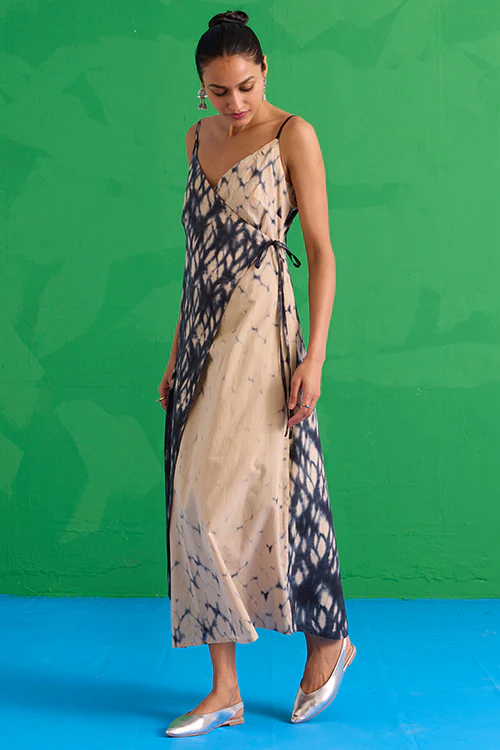 Okhai "Quartzite" Tie-Dye Pure Cotton Wrap Dress - Image 3