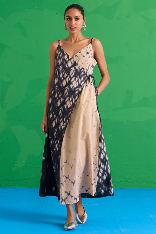 Okhai "Quartzite" Tie-Dye Pure Cotton Wrap Dress - Image 4