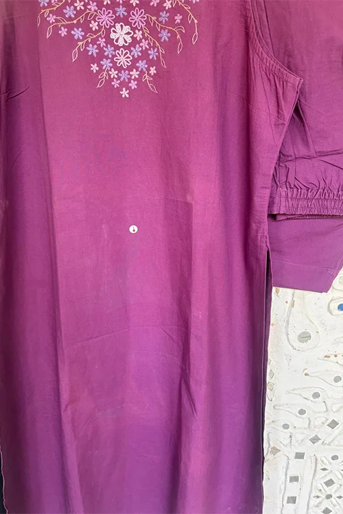 Okhai 'Radiant' Pure Cotton Hand Embroidered Mirror Work Kurta Pant Set | Rescue - Image 5