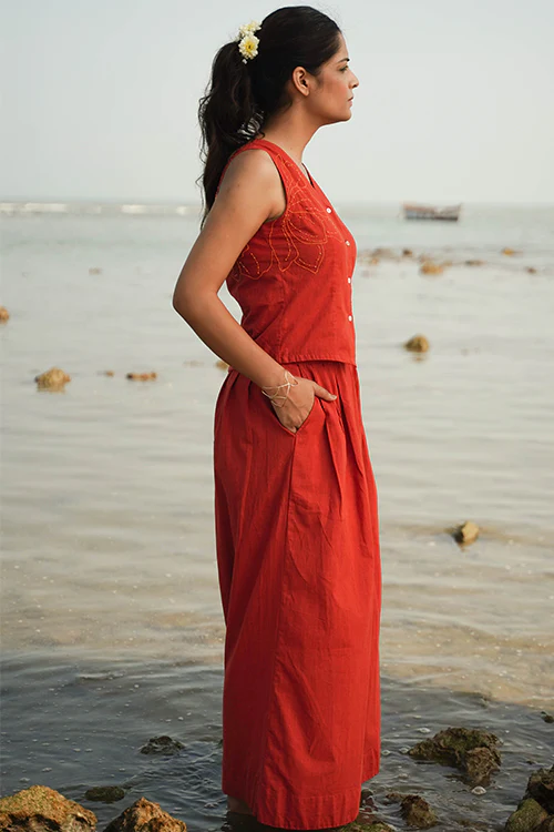 Okhai "Resham" Pure Cotton Flared Pant - Image 2