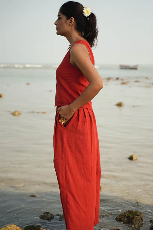Okhai "Resham" Pure Cotton Flared Pant - Image 4