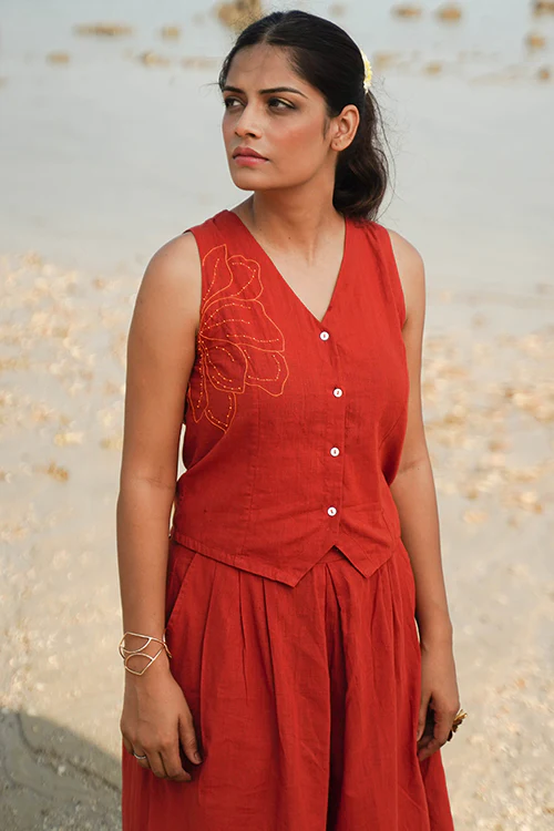 Okhai "Resham" Pure Cotton Flared Pant - Image 5