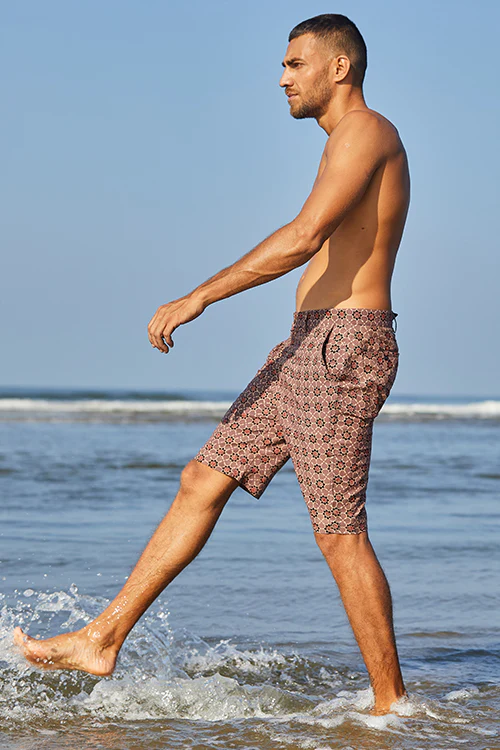 Okhai 'Resilience' Pure Cotton Ajrakh Shorts (Inseam 10") - Image 3