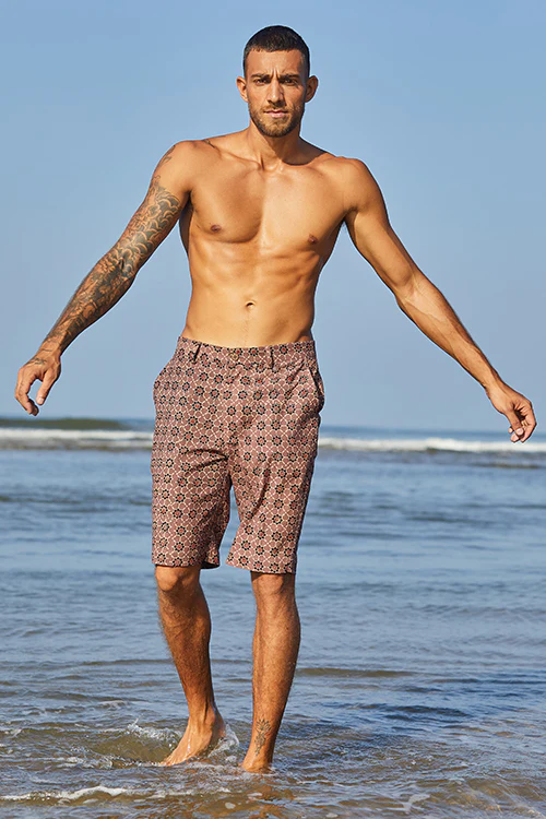 Okhai 'Resilience' Pure Cotton Ajrakh Shorts (Inseam 10") - Image 4