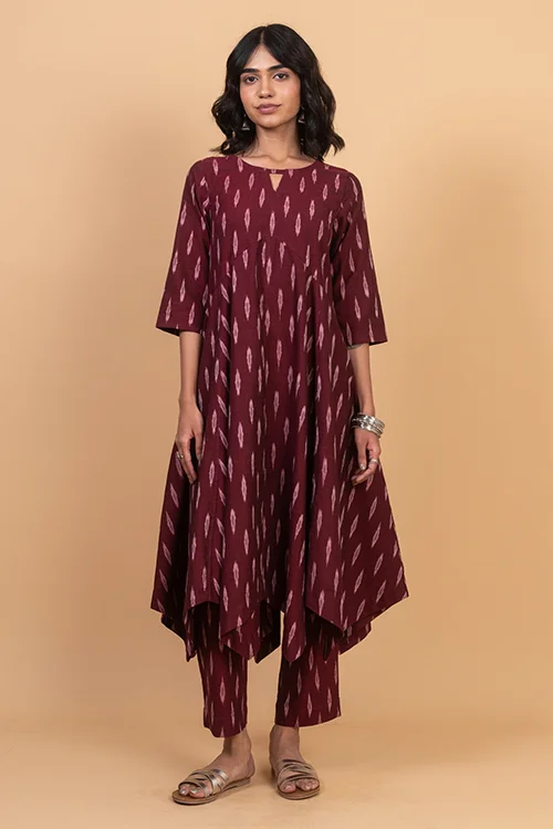 Okhai "Rhythmn" Pure Cotton Ikat Kurta Pant Set - Image 3