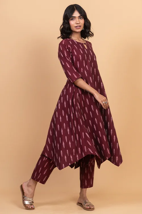 Okhai "Rhythmn" Pure Cotton Ikat Kurta Pant Set - Image 4