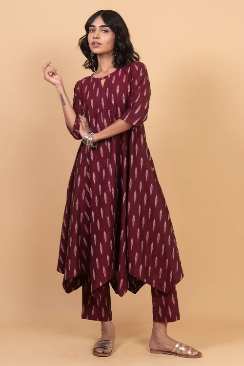 Okhai "Rhythmn" Pure Cotton Ikat Kurta Pant Set - Image 7