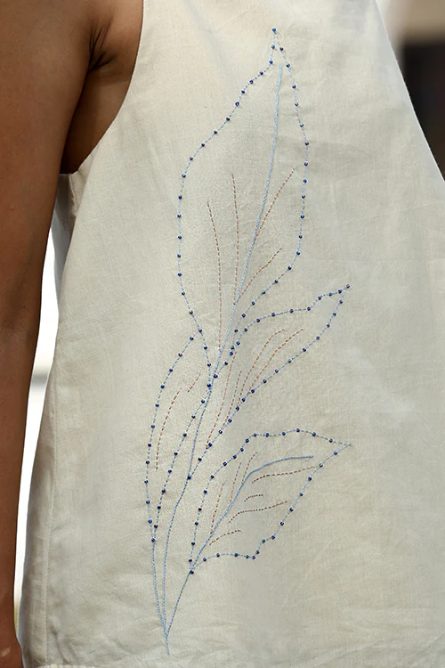 Okhai "Ridaa" Hand-Embroidery and Beadwork Pure Cotton Top and Pants - Image 2